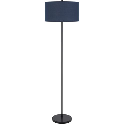Cromwell 58.75 inch 150.00 watt Dark Bronze and Antique Brass Floor Lamp Portable Light in Navy Blue