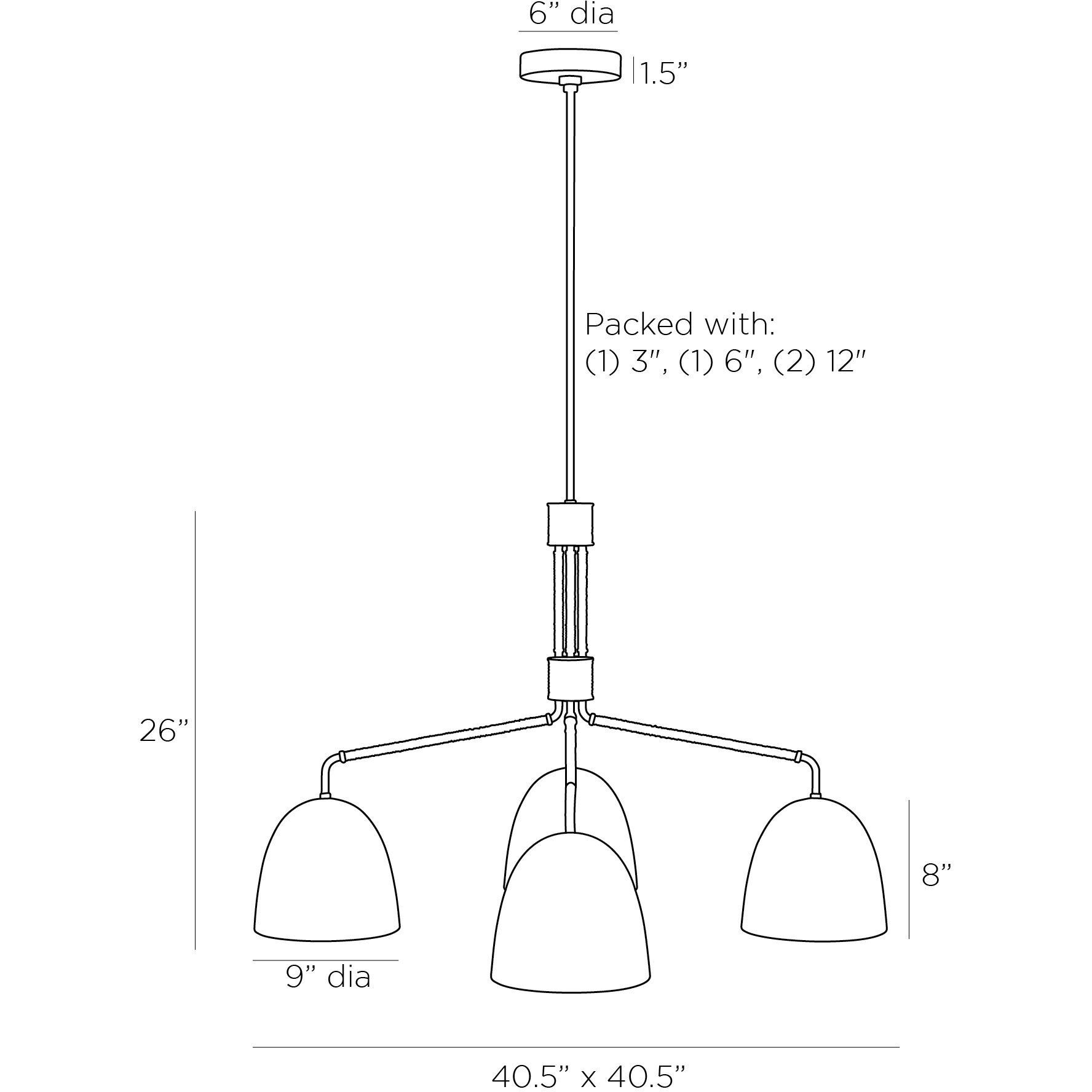 Worth 4 Light 40.5 inch Vintage Brass Chandelier Ceiling Light
