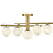 Selene 9 Light 30 inch Lacquered Brass Semi-flush Mount Ceiling Light