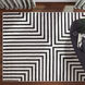 Optika 36 X 24 inch Black/White Rug in 2 x 3
