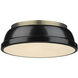 Yep Duncan 2 Light 14 inch Aged Brass Flush Mount Ceiling Light in Black, Damp