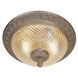 Traditional Brass 2 Light 10 inch Weathered Bronze Flush Mount Ceiling Light