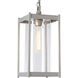 Cela 1 Light 8 inch Coastal Burnished Steel Outdoor Lantern in Clear, Large