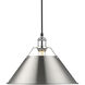 Yep Orwell 1 Light 14 inch Chrome Pendant Ceiling Light in Pewter, Large
