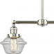 Franklin Restoration Small Oxford 2 Light 24 inch Polished Nickel Chandelier Ceiling Light in Seedy Glass, Franklin Restoration