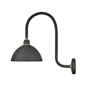 Foundry Dome 1 Light 24 inch Textured Black/Brass Outdoor Wall Mount