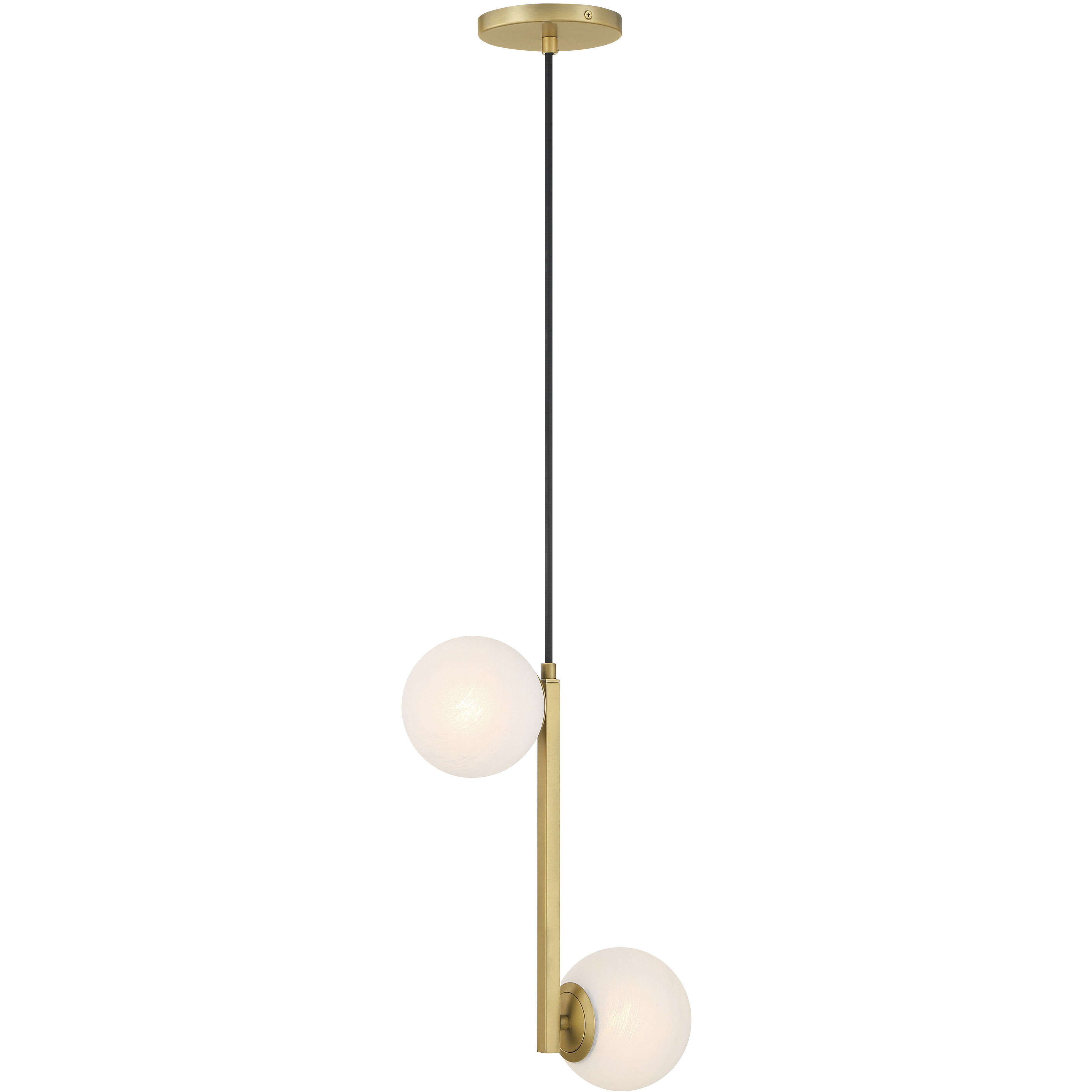 Curven 2 Light 11.25 inch Legacy Brass Pendant Ceiling Light
