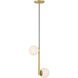 Curven 2 Light 11.25 inch Legacy Brass Pendant Ceiling Light