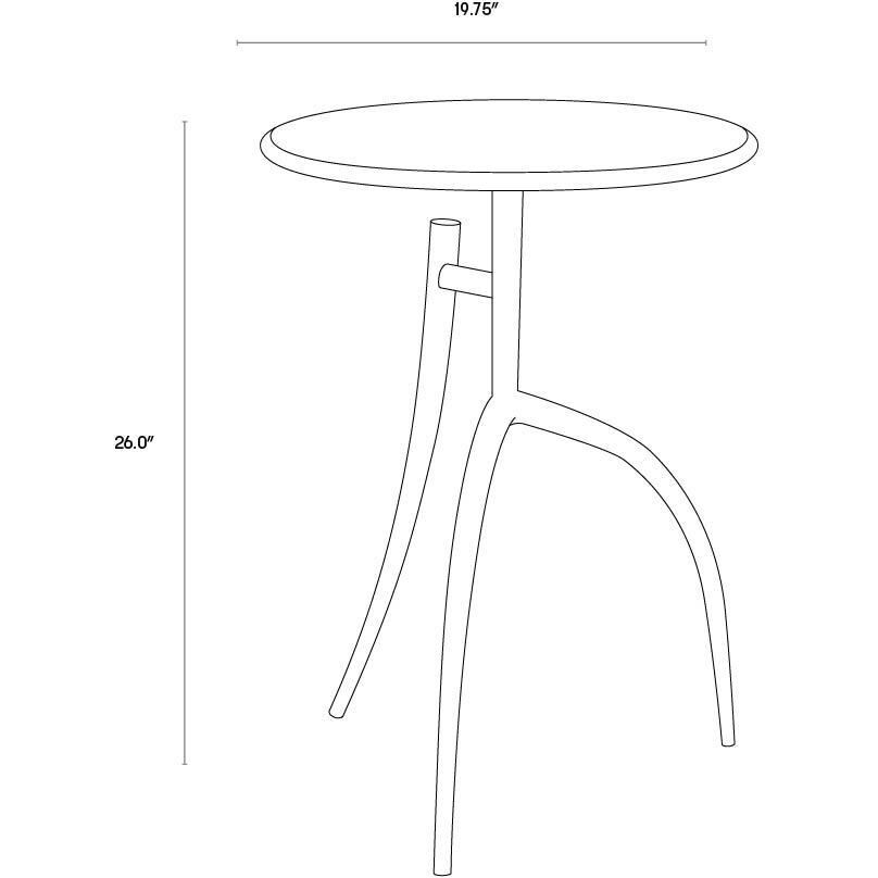 Trent 26 X 19.75 inch Matte Black / Gold End Table
