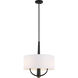 Patchwork 3 Light 18 inch Black with Satin Brass Pendant Ceiling Light in Black/Satin Brass