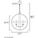 Compass 4 Light 22.5 inch Antique Pecan and Black Single Pendant Ceiling Light