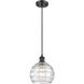 Ballston Deco Swirl 1 Light 8 inch Matte Black Mini Pendant Ceiling Light, Ballston