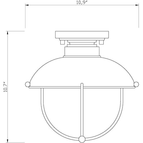 Ansel 1 Light 11 inch Galvanized Outdoor Flush Mount