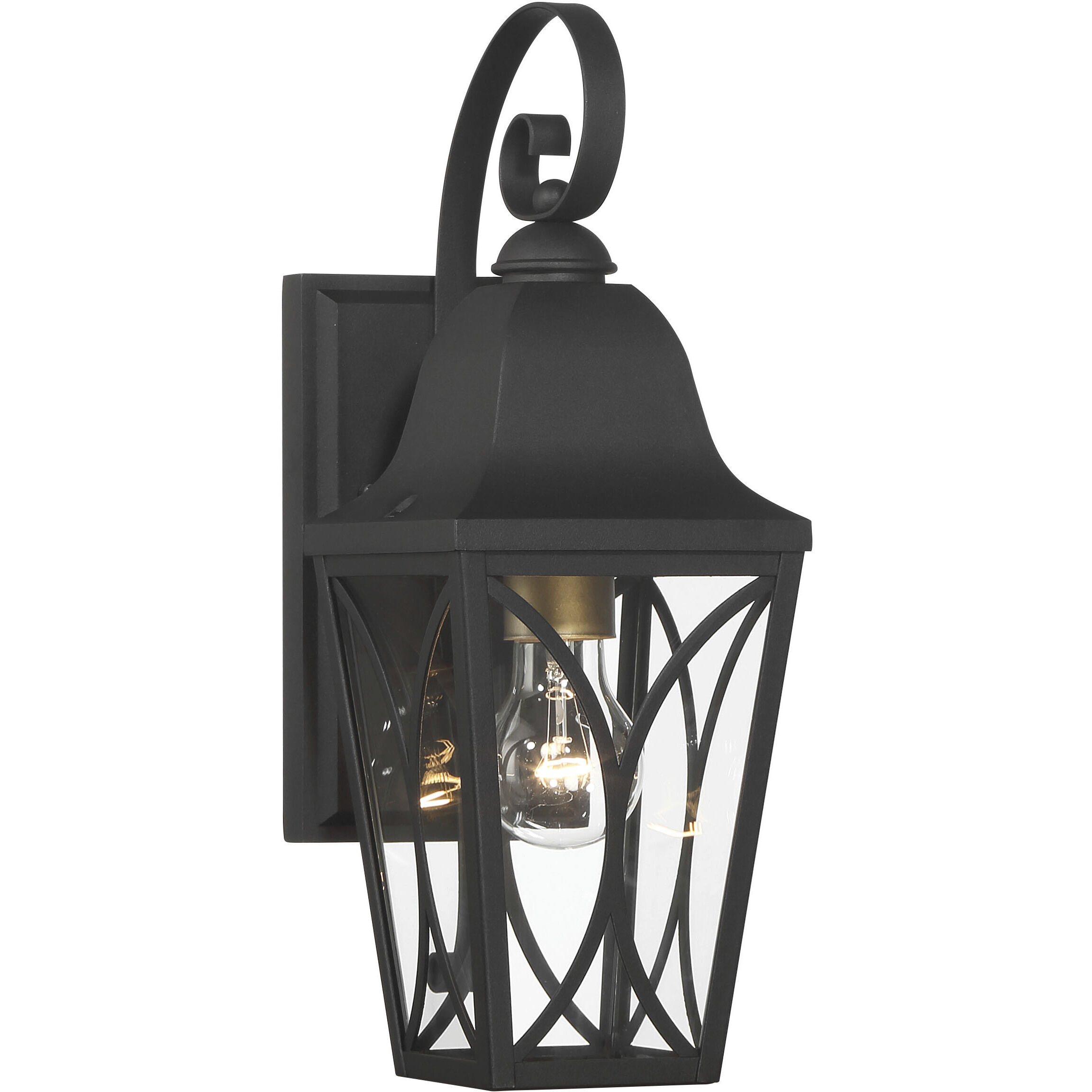 Cardigan Outdoor Wall Mount in Sand Coal and Olden Brass, Great Outdoors