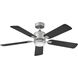 Afton 52 inch Satin Steel with Matte Black, Silver Blades Fan