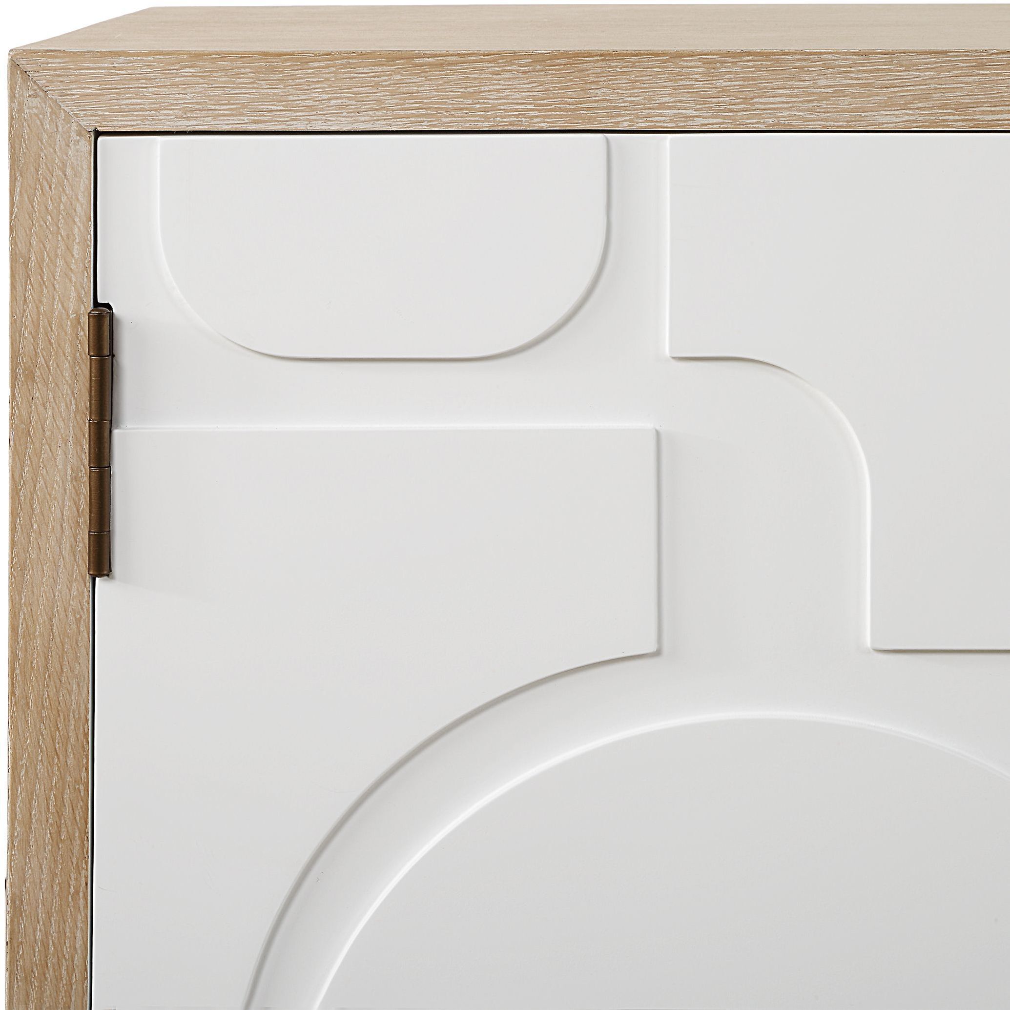 Weimar Natural Fir Veneer and Cream with Bronze 2 Door Cabinet