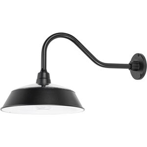Cottage 1 Light 15 inch Black Barn Light, Solar