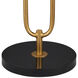 Glossary 66.5 inch 150 watt Contemporary Gold Leaf and Black Floor Lamp Portable Light