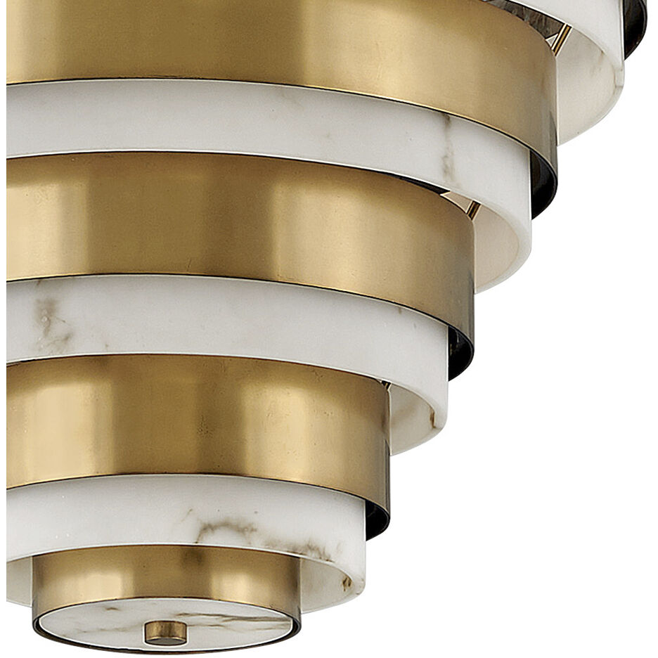 Lisa McDennon Echelon 4 Light 18 inch Heritage Brass Indoor Chandelier Ceiling Light