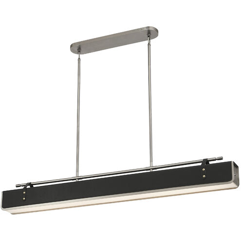 Valise LED 5 inch Aged Nickel and Tuxedo Leather Pendant Ceiling Light