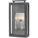 Sutcliffe LED 17 inch Aged Zinc with Antique Nickel Outdoor Wall Mount Lantern, Medium
