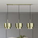 Zolana 3 Light 48 inch Antique Brass Linear Chandelier Ceiling Light, Extra Large