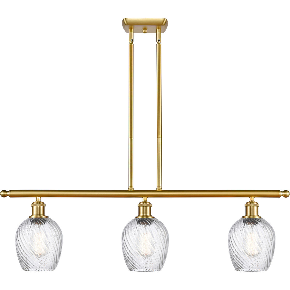 Ballston Salina 3 Light 36 inch Satin Gold Island Light Ceiling Light, Ballston