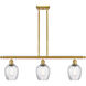 Ballston Salina 3 Light 36 inch Satin Gold Island Light Ceiling Light, Ballston