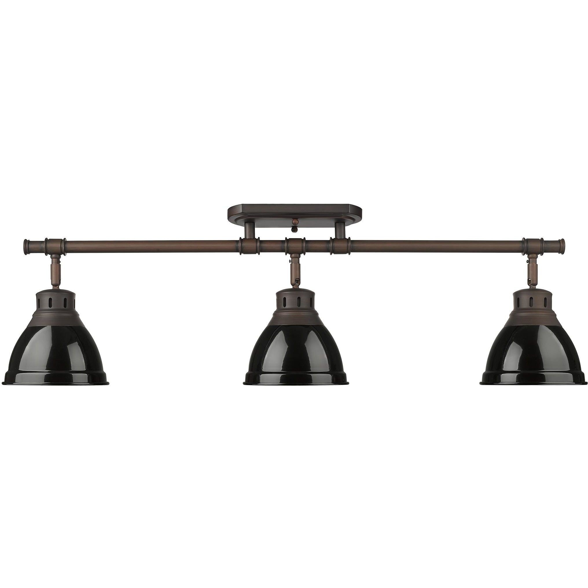 Yep Duncan 3 Light 35.38 inch Rubbed Bronze Semi-Flush Mount Ceiling Light in Black