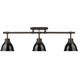 Yep Duncan 3 Light 35.38 inch Rubbed Bronze Semi-Flush Mount Ceiling Light in Black