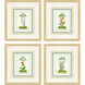 Cloche Green and Blue and Beige and Multi Framed Art