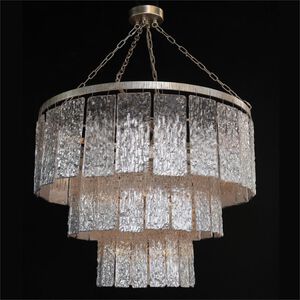 Twilight 16 Light 35.5 inch Silver Chandelier Ceiling Light, Slumped Glass