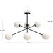 Alora Mood Cassia 6 Light 39.5 inch Matte Black/Clear Glass Chandelier Ceiling Light