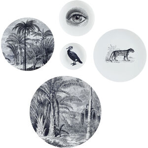 Maliya White and Blue Wall Decor, Set of 5