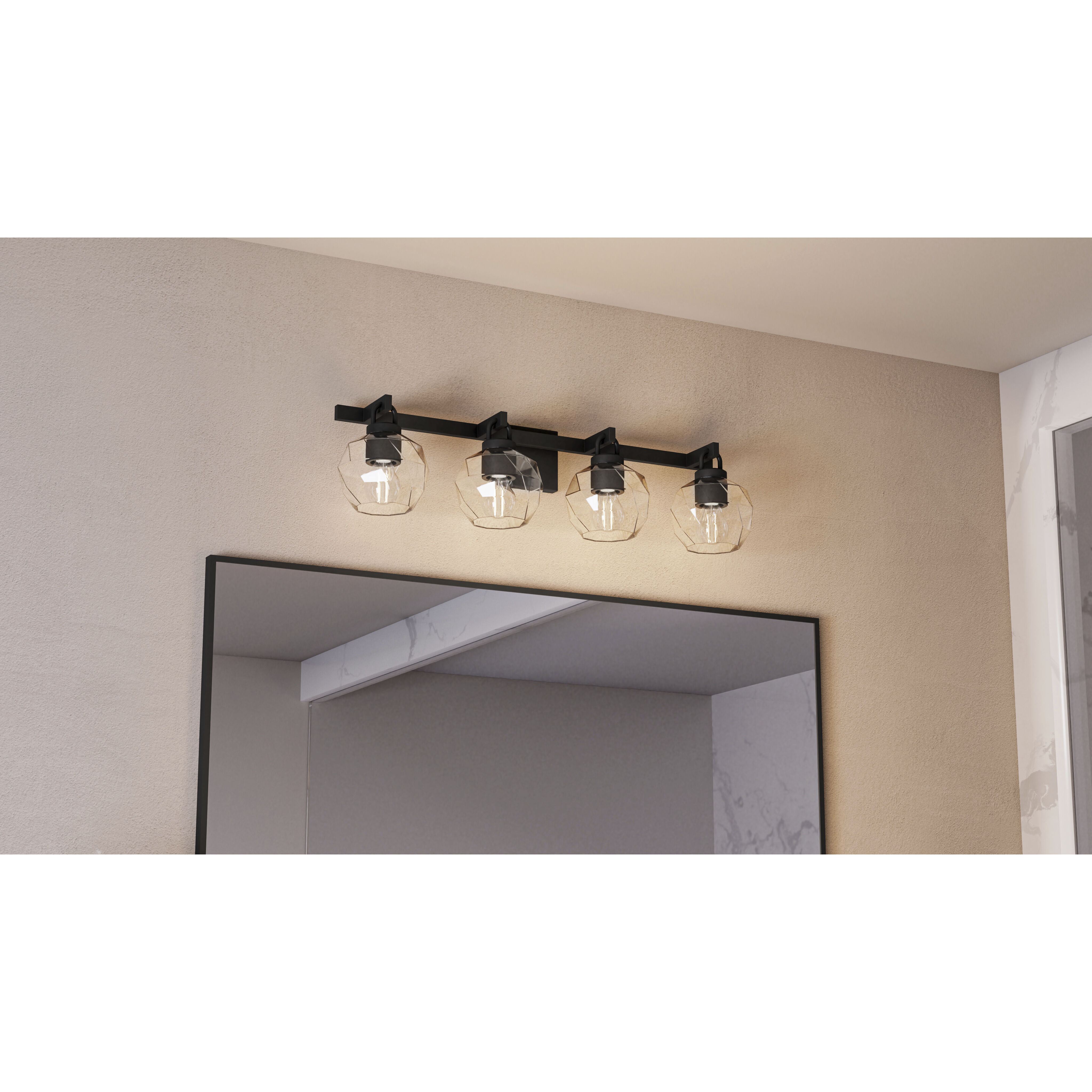 Celina 4 Light 32 inch Matte Black Bath Light Wall Light, Extra Large