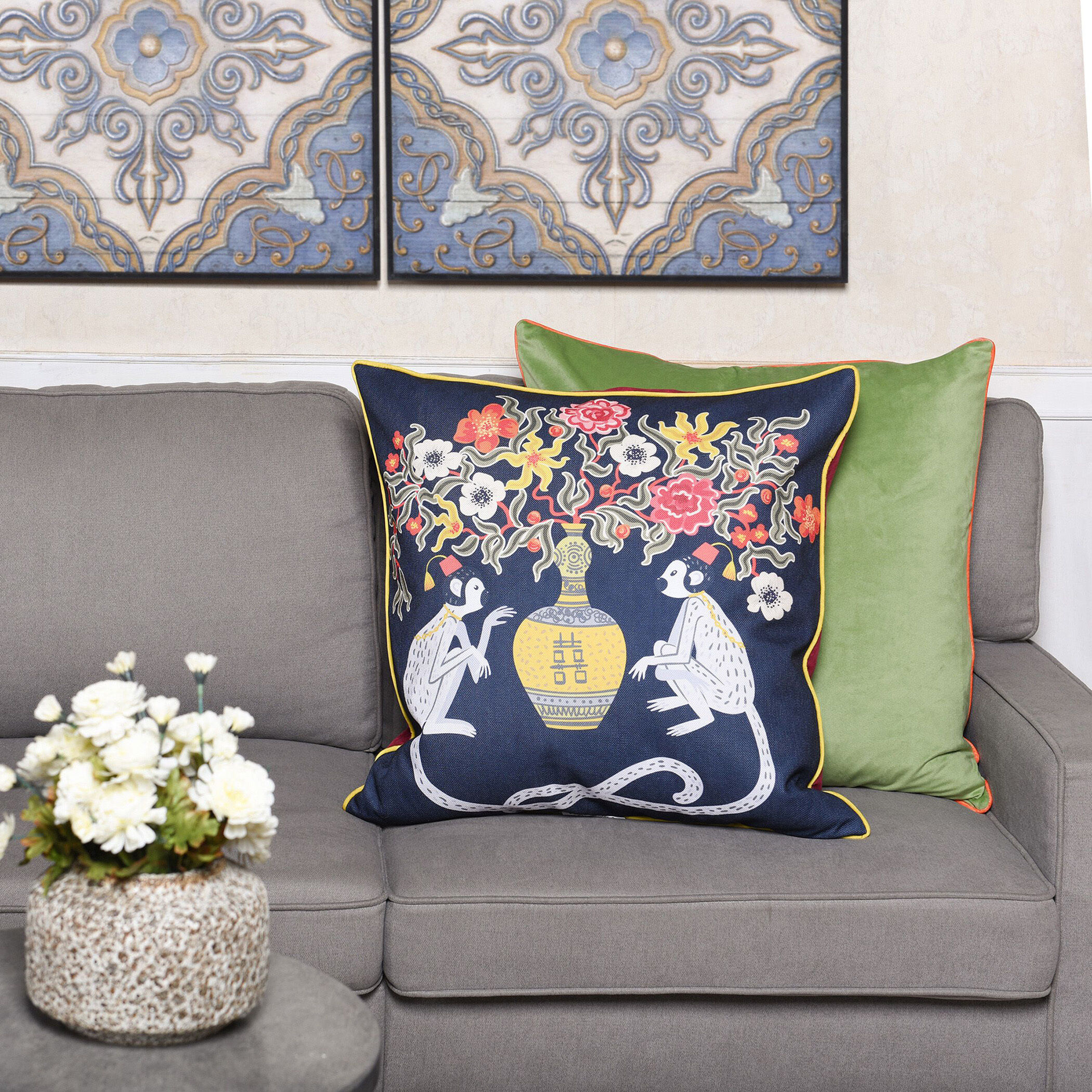 Dann Foley 24 inch Navy Throw Pillow