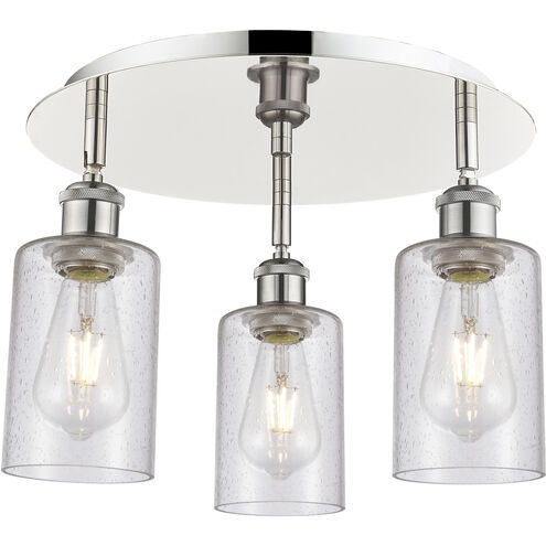 Clymer 3 Light 15.63 inch Polished Nickel Flush Mount Ceiling Light in Seedy