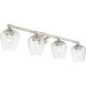 Willow 4 Light 36 inch Brushed Nickel Vanity Sconce Wall Light