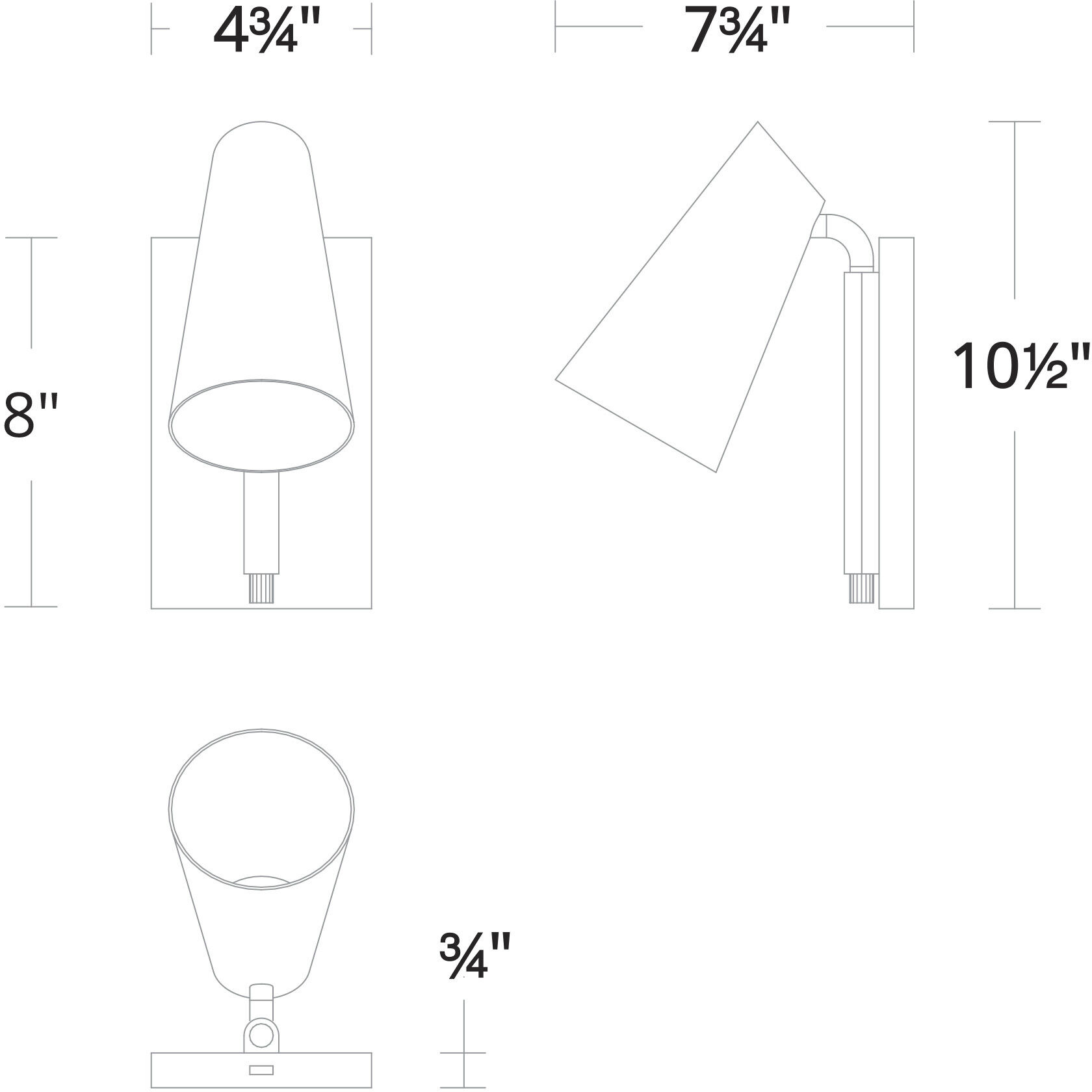 Stylus 10.5 inch Black Gold Reading Light Portable Light