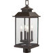 Miner's Loft 4 Light 23 inch Oil Rubbed Bronze/Gold Outdoor Post Mount Lantern, Great Outdoors
