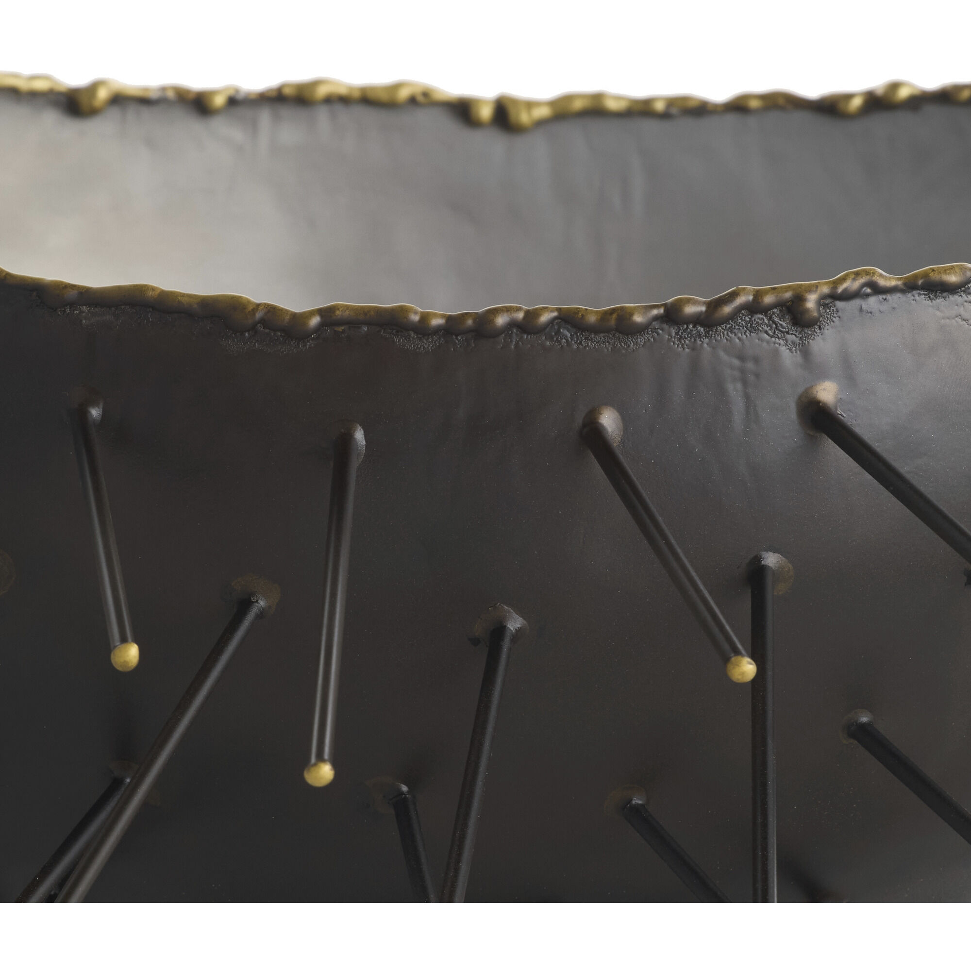 Maldives Natural Iron and Light Natural Iron with Antique Brass Centerpiece