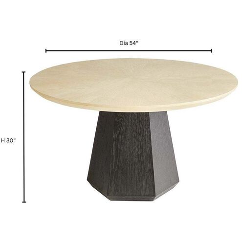 Lamu 54 inch Natural and Black Dining Table