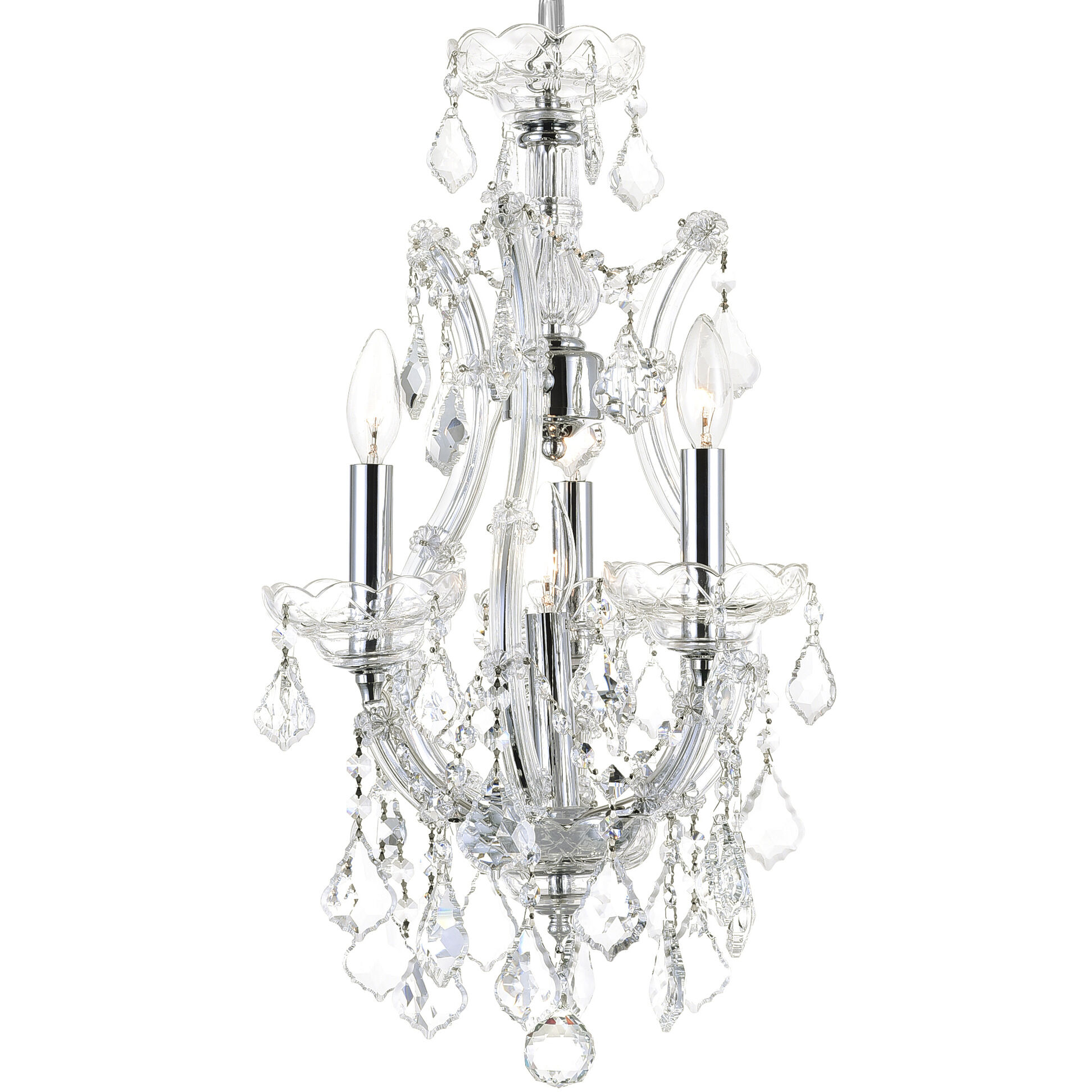 Maria Theresa 3 Light 12 inch Chrome Up Mini Chandelier Ceiling Light
