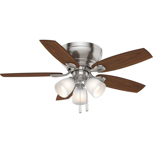 Durant 44 inch Brushed Nickel with Walnut, Burnt Walnut Blades Ceiling Fan