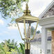 Adams 3 Light 26.75 inch Antique Brass with Brushed Nickel Finish Cluster Outdoor Large Post Top Lantern