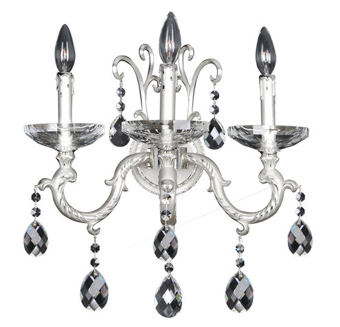 Rossi 3 Light 17 inch Two-Tone Silver Wall Bracket Wall Light