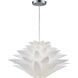 Inshes 1 Light 20 inch White with Satin Nickel Pendant Ceiling Light