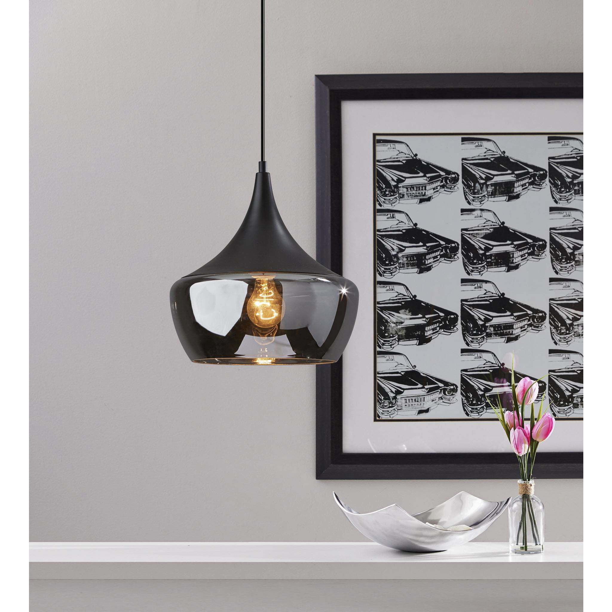Eliza 1 Light 12 inch Black Pendant Ceiling Light 