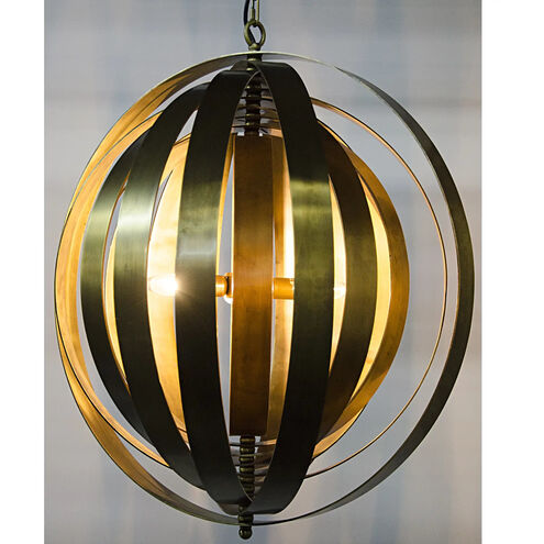 Tournant 4 Light 25 inch Antique Brass Pendant Ceiling Light