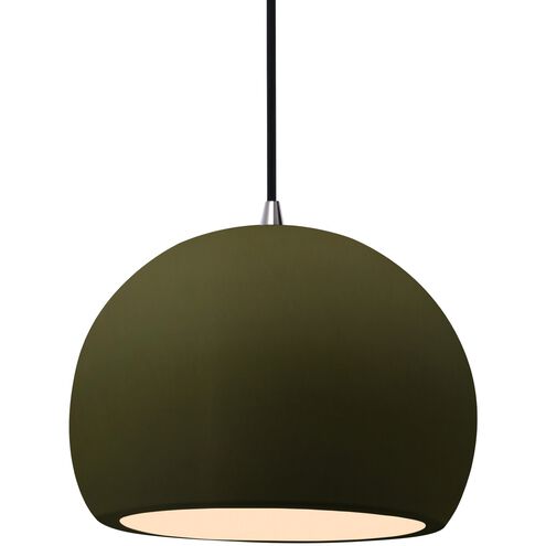 Radiance LED 10 inch Matte Green and Brushed Nickel Pendant Ceiling Light
